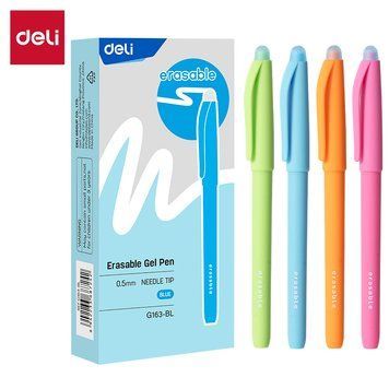 Гелевая ручка Deli пиши и стирай 0,5 мм, синяя 3501607 фото