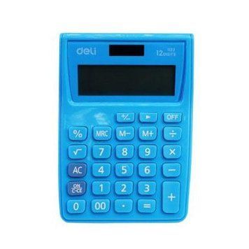 Калькулятор Deli 1122 блакитний 12 розряд, 120х86х30 Vivid 2879905 фото
