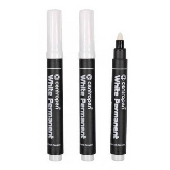 Маркер перманентний водостійкий Centropen 8586/11 білий, 2,5 мм Permanent White (для чорних табличок) 2867297 фото