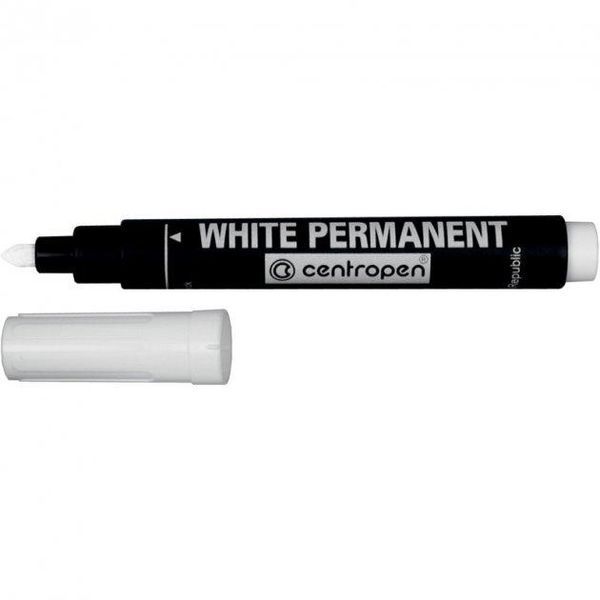 Маркер перманентний водостійкий Centropen 8586/11 білий, 2,5 мм Permanent White (для чорних табличок) 2867297 фото