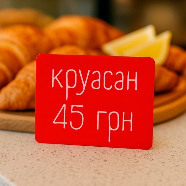 Цінники-таблички крейдяні A6, набір 5 шт, червоні, пластик 105&times;148 мм (1006R) 2901006R фото