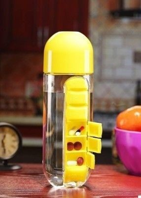 Бутылка для воды с органайзером для таблеток Pill & Vitamin Красная 3379305 фото