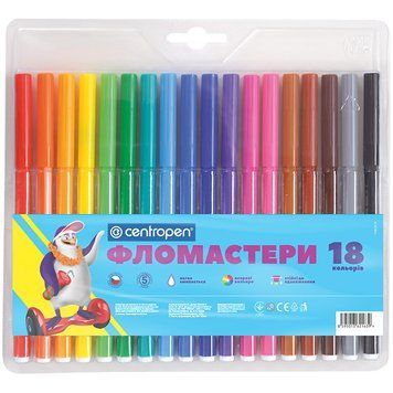 Фломастери Centropen &laquo;Замок&raquo;, 18 кольорів 3502201 фото