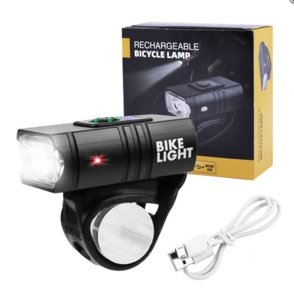 Аккумуляторный велосипедный фонарь Bike Light BK-02, USB зарядка, 700 лм, 6 режимов, влагозащита IPX5, на руль, Black 1420098 фото