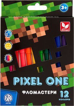 Фломастери Школярик Pixel One &mdash; 12 кольорів 3502159 фото