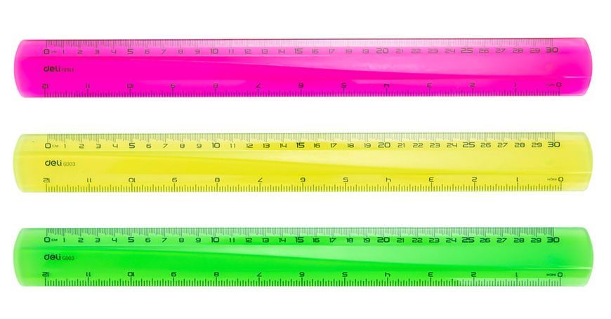 Линейка Deli Pioneer 30 см из пластика Pioneer флуоресцентная 3500674 фото