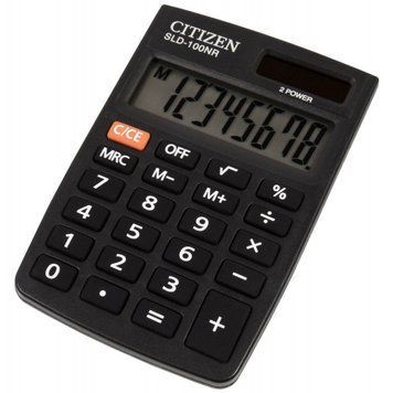 Калькулятор Citizen SLD-100NR черный 8 разряд, 57х87х11, ПВХ обложенные, резин кн. 2880024 фото