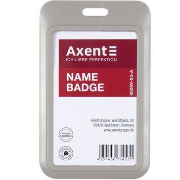Бейдж Axent &mdash; бейдж‑слайдер вертикальный, 85 х 54 мм 3500173 фото