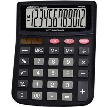 Калькулятор бухгалтерский Assistant АС-2332 черный 12 разряд, 143х100х25, пласт корп, пласт кн. 2867433 фото
