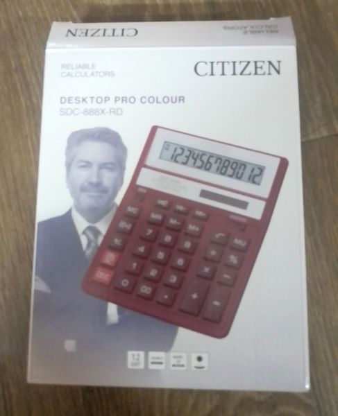 Калькулятор Citizen SDC-888XRD червоний 12 розряд, 158х203,2х31, пласт корп, пласт кн 2837170 фото