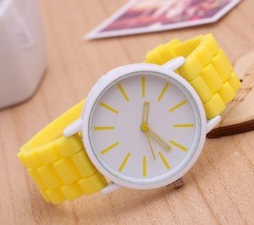 Годинник Женева Кварц з силіконовим ремінцем Жовті 013-5 3378712 фото