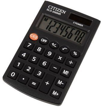 Калькулятор Citizen SLD-200NR черный 8 разряд, 61х97,5х12, ПВХ обложенные, пласт кн. 2880025 фото