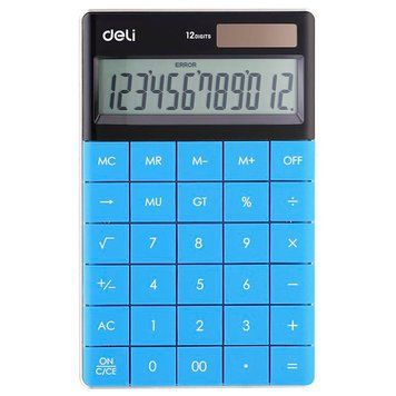 Калькулятор настільний Deli E1589, дванадцять розрядів, 165 х 103 х 12,5 мм 3500470 фото