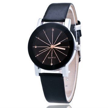 Годинники наручні жіночі QUARTZ чорні (мал.) 56-02 3378416 фото