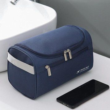 Чоловіча дорожня косметичка-органайзер TRAVEL BAG, несесер для туалетного приладдя, синя, 25&times;12&times;15 см 1420136 фото