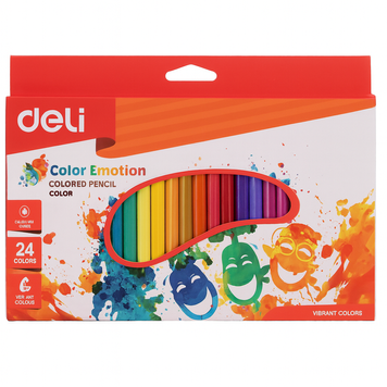 Цветные карандаши Deli Color Emotion, 24 цвета, восковые 3501050 фото