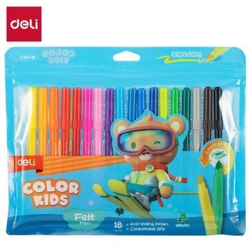 Фломастери Deli Color Kids, 18 кольорів 3502168 фото