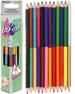 Карандаши цветные Marco Grip-rite, 24 цвета, двусторонние, 12 штук 3501053 фото