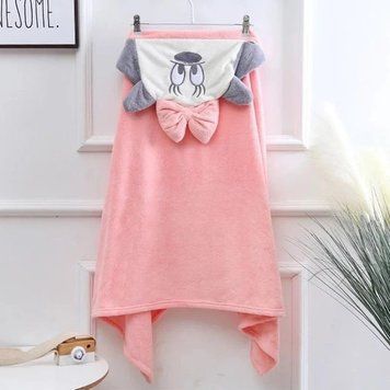 Детское полотенце с капюшоном Мышка Мини Розовый, Полотенце Уголок 140*70 см 3735076 фото