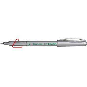 Маркер перманентний Centropen 2670/13 срібло 1мм Permanent Silver 2868309 фото