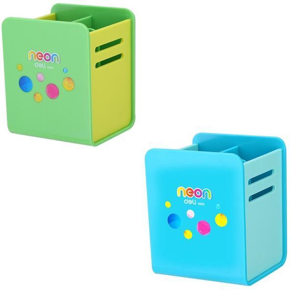 Подставка для ручек Deli EH85104 микс Кубик Neon пластик 4 отделения 80x85x105 мм 2875917 фото