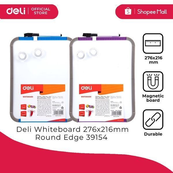 Дошка магнітно-маркерна Deli Whiteboard з маркером та 2 магнітами, 22х28 см 3500397 фото