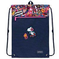 Сумка для обуви Kite Snoopy, карман на молнии, синяя 3501462 фото