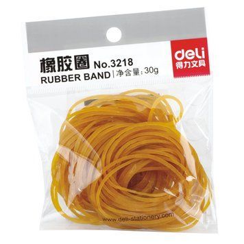 Гумки для купюр Deli 3218 жовтий 30гр, D40мм, високопрочн гума, блістер 2858145 фото