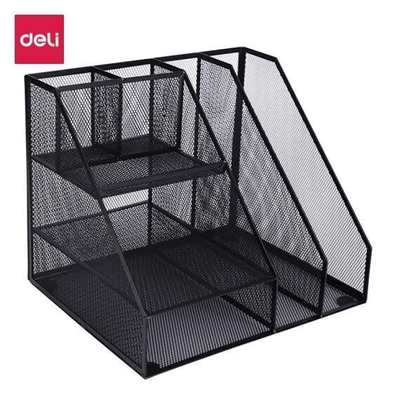 Подставка для ручек Deli 79075 черная, 7 отделений, металлическая сетка, 320*265*270 мм 2873887 фото