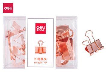 Биндеры Deli 25 мм золотые, 12 штук 3500573 фото
