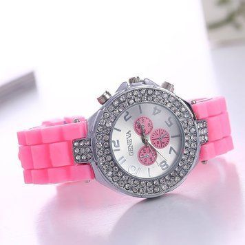 Годинник зі стразами Geneva Crystal женева Рожеві 011-3 3378752 фото