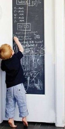 Наклейка дитяча на стіну для малювання крейдою, розмір 200*45 см в наборі з кольоровими крейдами, Плівка-наклейка крейдяна 3376992 фото