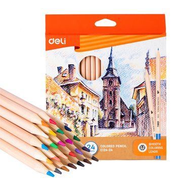 Кольорові олівці Deli, 24 кольори 3501060 фото