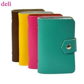 Візитниця Deli 7619 мікс 22виз мистецтв шкіра на кнопці (1л-1виз) 7,5х10,7см 2858150 фото