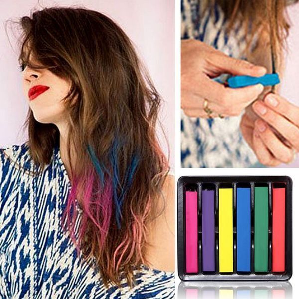Кольорові крейди для волосся Hair Chalk (6 кольорів) 1215274 фото