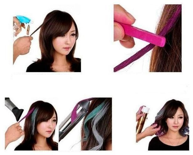 Кольорові крейди для волосся Hair Chalk (6 кольорів) 1215274 фото
