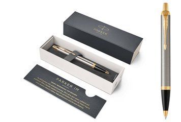 Ручка кулькова Parker IM Brushed Metal позолочена, синя 3501764 фото