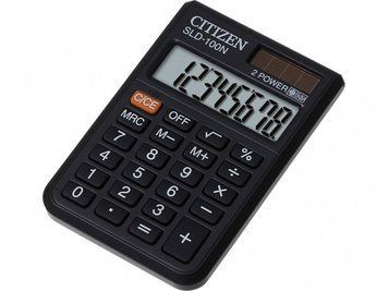 Карманный Калькулятор Citizen SLD-100N черный 8 разряд, 57х87х11, ПВХ обклад, резин кн. 2832641 фото