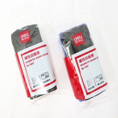 Губка для дошки Deli магнітна чорна 3500129 фото