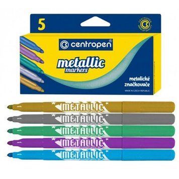 Маркер перманентний Centropen 8690/5 5 шт. 2-3 мм Metallic 2870553 фото