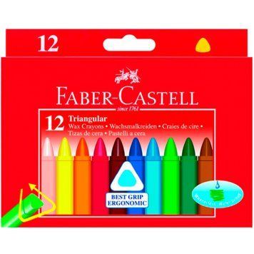 Карандаши цветные Faber_Castell, 12 цветов, восковые, 90 мм 3501081 фото
