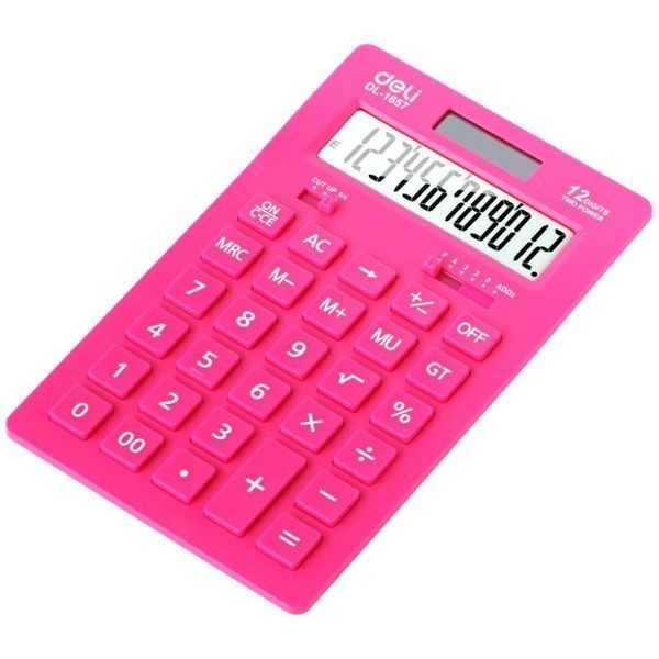 Калькулятор Deli 1657 мікс 12 розряд, 178х110х20, пласт кн, неонові кольори 2855981 фото
