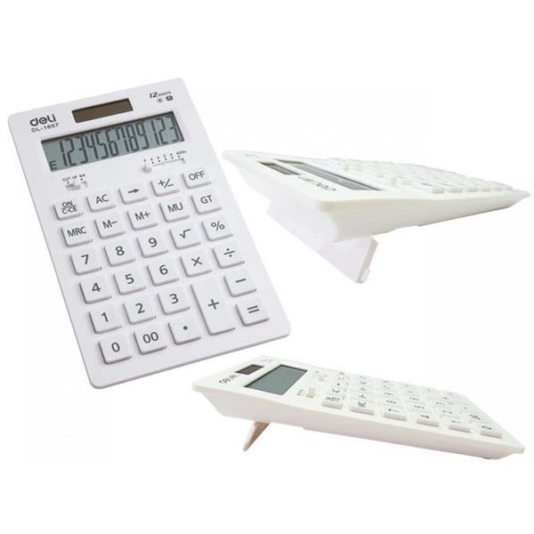Калькулятор Deli 1657 мікс 12 розряд, 178х110х20, пласт кн, неонові кольори 2855981 фото