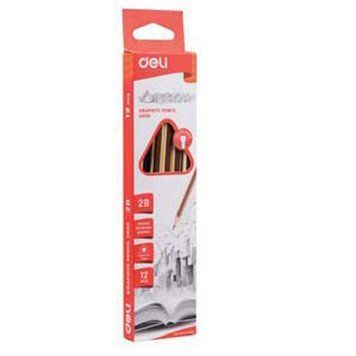 Олівець чорнографітний Deli U50600 мікс HB трехугольный з ластиком заточений 2868659 фото