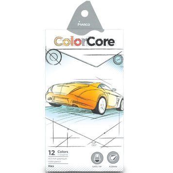 Цветные карандаши Marco Color Core, 12 цветов + 1 графитовый карандаш 3501082 фото