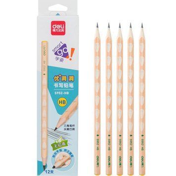 Графитовый карандаш Deli треугольный, удобный захват, HB 3501013 фото