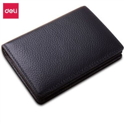 Візитниця Deli 7625 чорний, Card Holder, з відділеннями, 105*78*18 мм, кожзам 2864041 фото