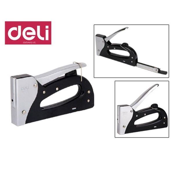 Степлер Deli 4600E чорний меблевий, металевий (скоба 13,23,53/6-10) 2878217 фото
