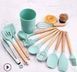 Набір кухонних силіконових аксесуарів з 12 предметів Kitchen Set (М'ятний колір) 3735075 фото 2