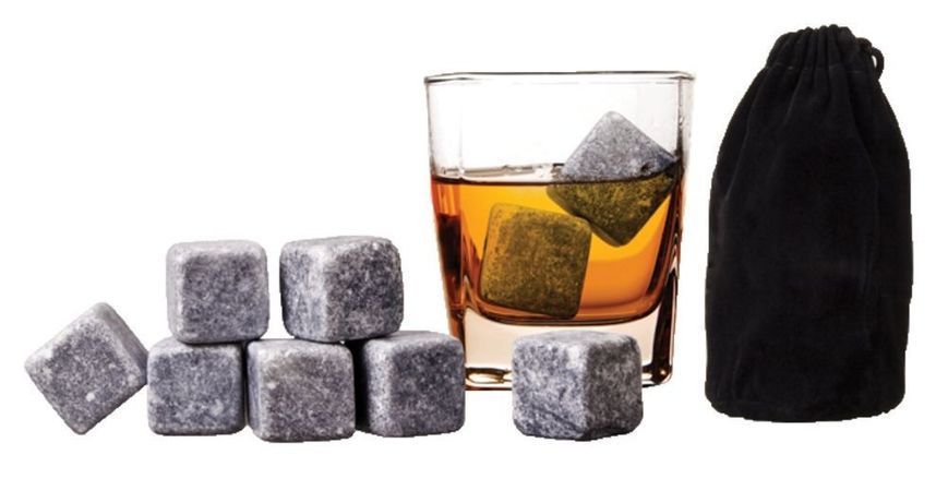 Камни для виски Whiskey Stones в подарочном мешочке, Камни для охлаждения виски 3377792 фото